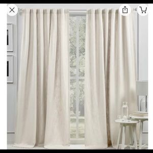 Two Lauren Ralph Synthetic Ivory Semi-Sheer Rod Pocket Curtain Panels